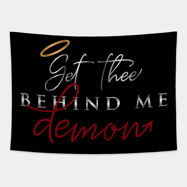 Get Thee Behind Me Demon Tapestry by designedbygeeks