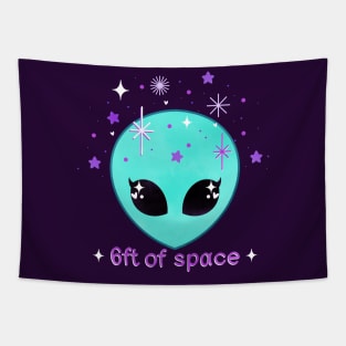 6ft away cute alien Tapestry