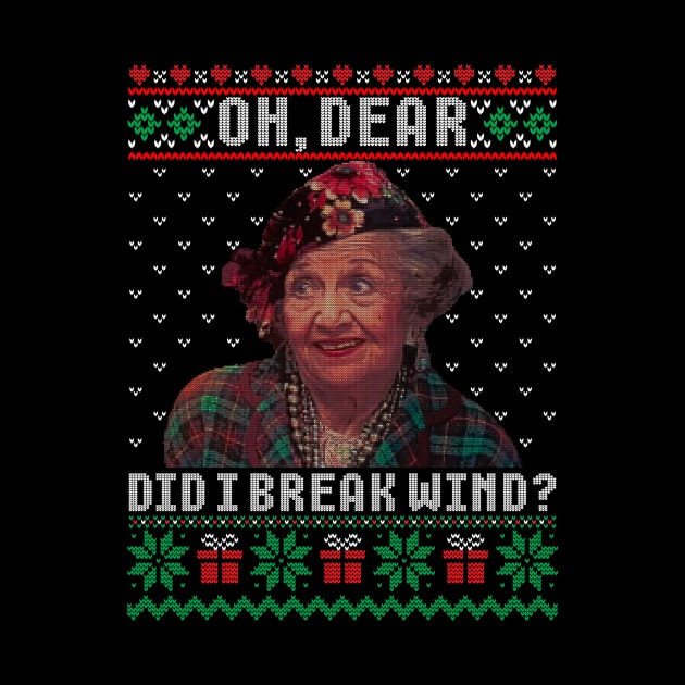 Christmas Vacation - Aunt Bethany Did I Just Break Wind - Ugly Christmas Sweater by Stacy Peters Art