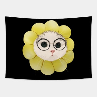 Sun Cat Flower Glasses Tapestry