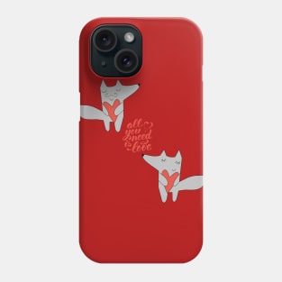 Fox in love All you need is love Phone Case