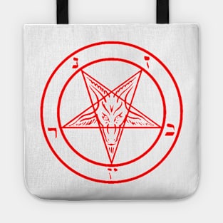 Red Baphomet Pentagram of The Church of Satan Tote