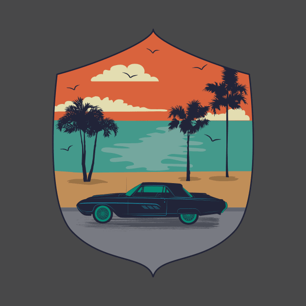 Classic Car By The Beach by SWON Design