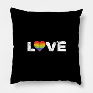 Love LGBT Rainbow Heart Pillow