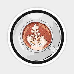 Cup of Cappuccino with Latte Art Magnet