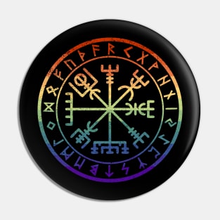 Gay Pride Nordic Runes Viking Compass Vegvisir Talisman Pin