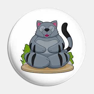 Cat at Yoga Fitness Pin