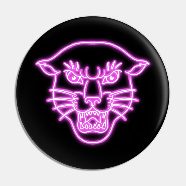 Panther Neon Sign Old School Tattoo Pin by Trippycollage