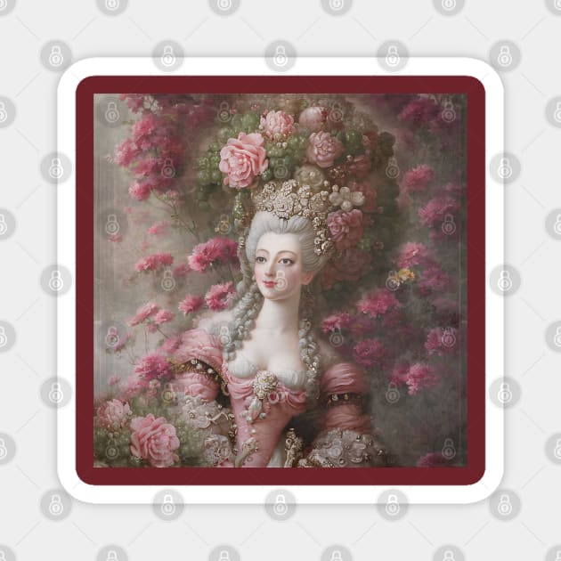 Marie Antoinette - Baroque Roses Queen Magnet by PurplePeacock