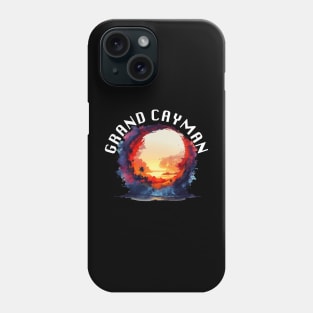 Grand Cayman Sunset (with White Lettering) Phone Case