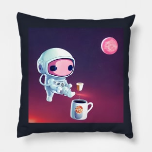 Cute Astronaut and Coffee Pillow