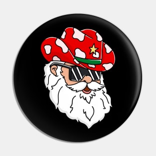 Santa Claus Western Cowboy hat Merry Christmas Funny Pin