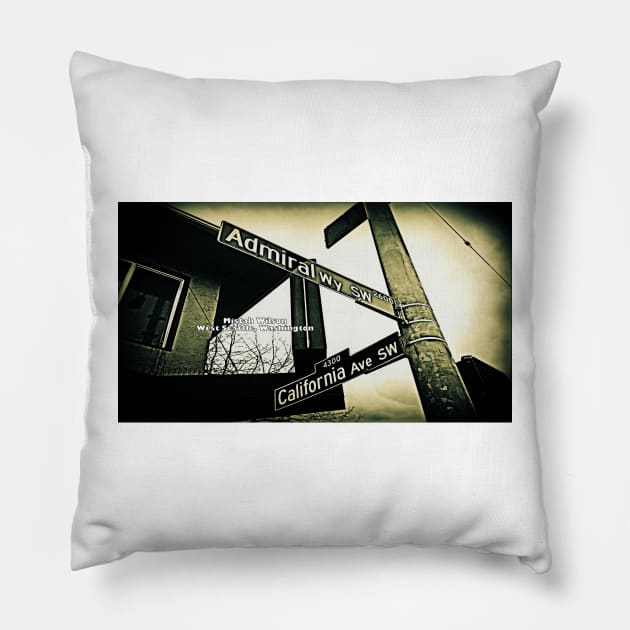 Admiral Way Southwest & California Avenue Southwest, West Seattle, Washington by Mistah Wilson Pillow by MistahWilson