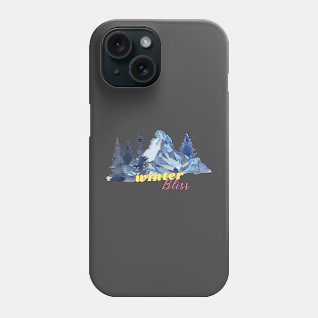 Winter Bliss Mountains Phone Case by Castle Rock Shop