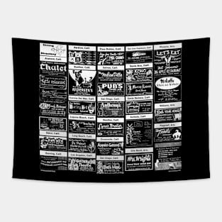 Retro Dining Directory (White) Tapestry