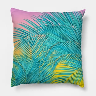 Summer Palm Leaves Pillow