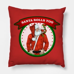 Santa rolls too - jiu jitsu Christmas Pillow