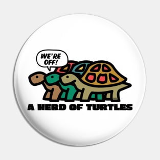 A Herd of Turtles Pin