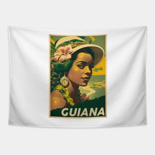 Guiana Vintage Travel Art Poster Tapestry