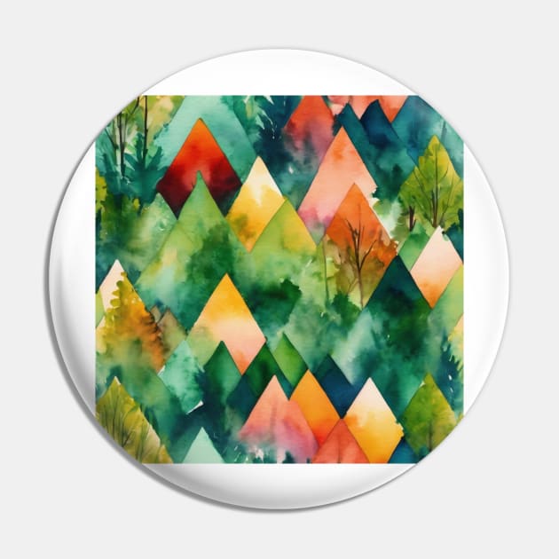 Watercolor Geometric Pin by justrachna