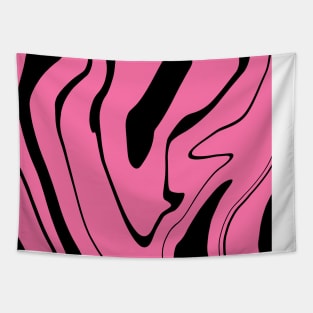 Pink and Black Liquid Marble Design Tapestry