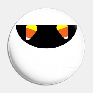 Funny Candy Corn Grinning Fangs Design Pin