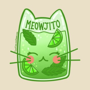 Meowjito Kawaii Mojito Cat Drink T-Shirt