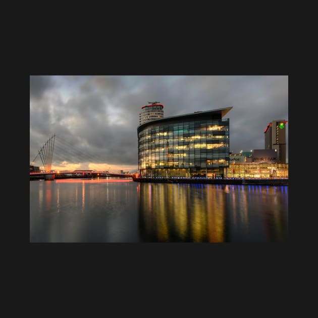 Office Building at Salford Quays with Reflection by TonyNorth