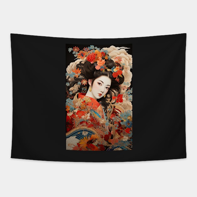 Japanese Vintage Kabuki-style Art Tapestry by kansaikate