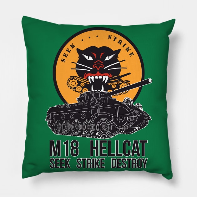 Seek Strike Destroy M18 Hellcat another tower Pillow by FAawRay