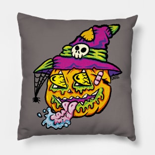 Witch pumpkin bright Pillow