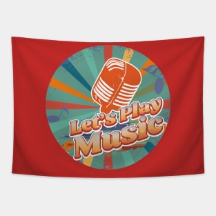 80's Retro Podcast Rock Music Mic Tapestry