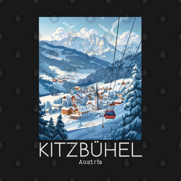 A Vintage Travel Illustration of Kitzbühel - Austria by goodoldvintage