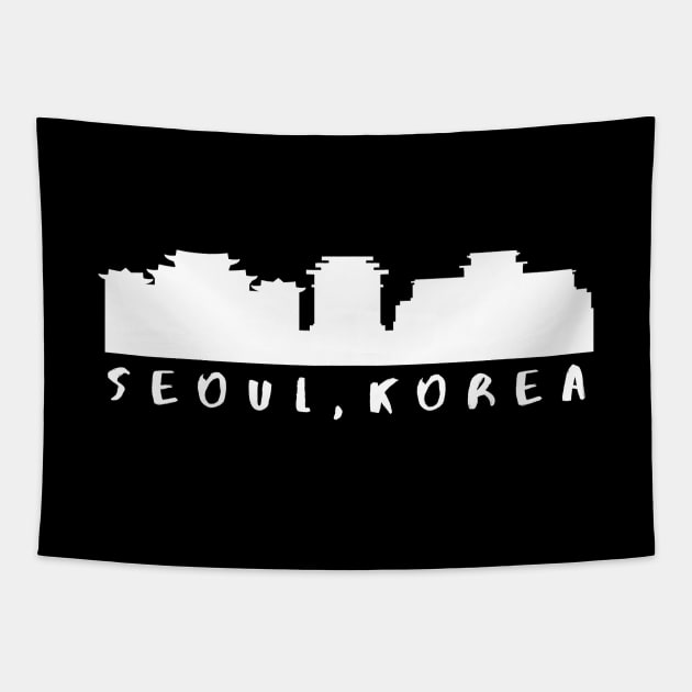 Seoul, Korea - Skyline Tapestry by The Korean Rage