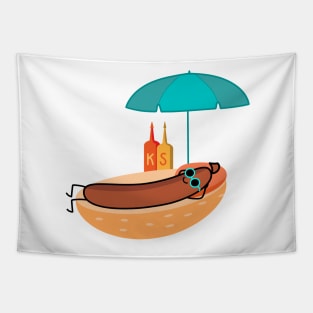 Bratwurst on the beach Tapestry