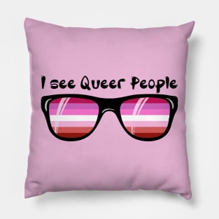 Lipstick Lesbian Sunglasses - Queer People Pillow