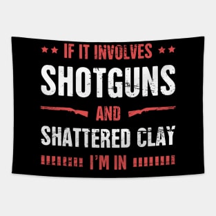 Shotguns And Shattered Clay - Skeet Shooting Tapestry