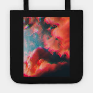 Glitched candy pink clouds Tote