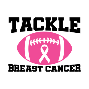 Tackle Breast Cancer Football Sport Awareness Support Pink Ribbon T-Shirt