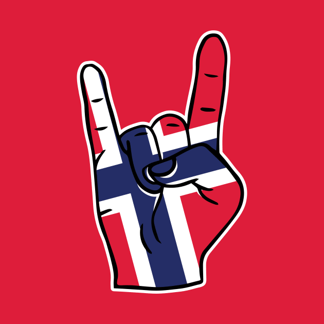 Rock On Norway // Norwegian Flag Rock Hand by Now Boarding