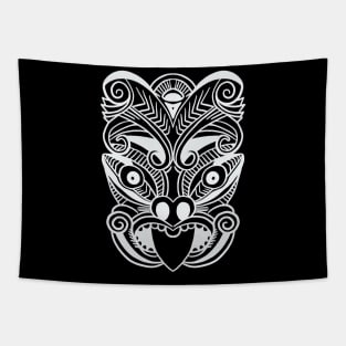 The Haka Mask - Maori New Zealand Dance Rugby Tapestry