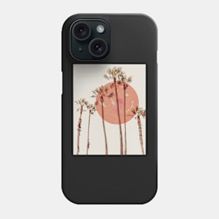 Red moon and palm trees Phone Case