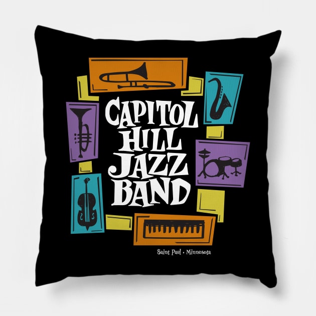 Capitol Hill Jazz Band Tee Pillow by LizzSable