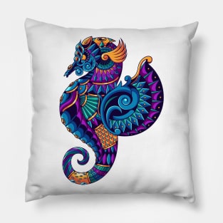 Sea horse ornament illustration Pillow