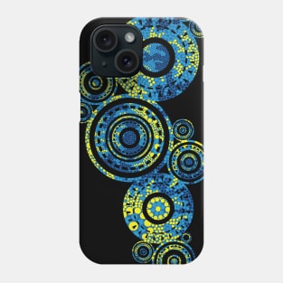 Aboriginal Art - Circles Black Phone Case