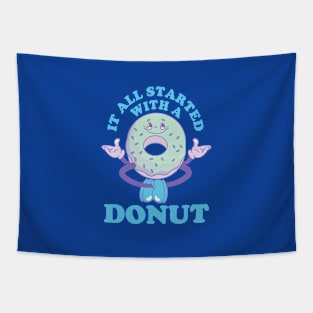 it all started with a donut - retro Tapestry