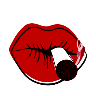 Cigarette Smoking Red Lips T-Shirt