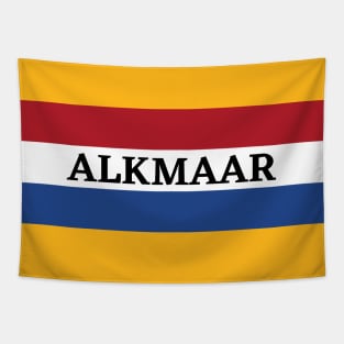 Alkmaar City in Dutch Flag Tapestry