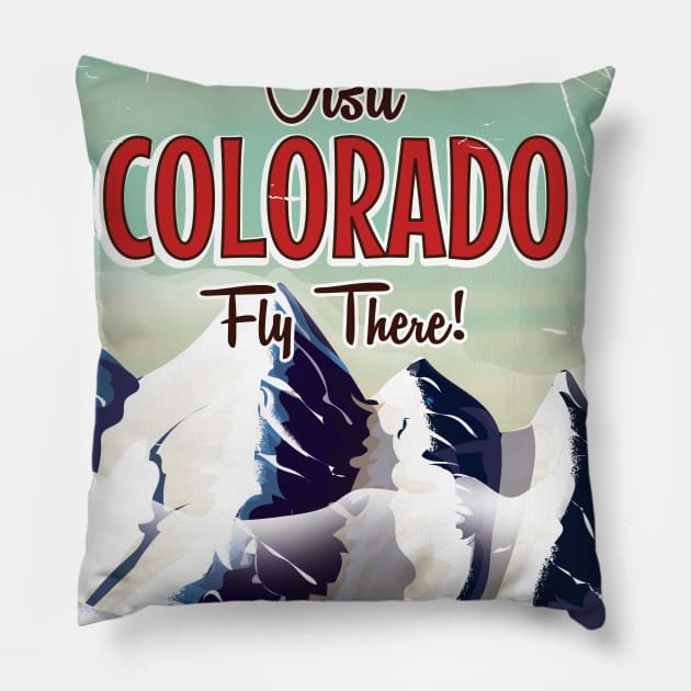 Colorado Ski Travel Pillow by nickemporium1