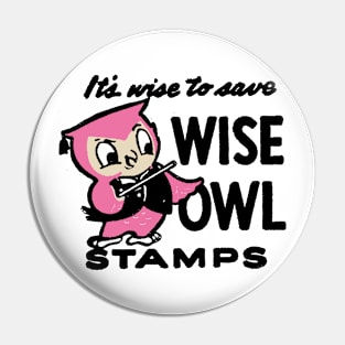 Vintage Wise Owl Retro Stamp Pin